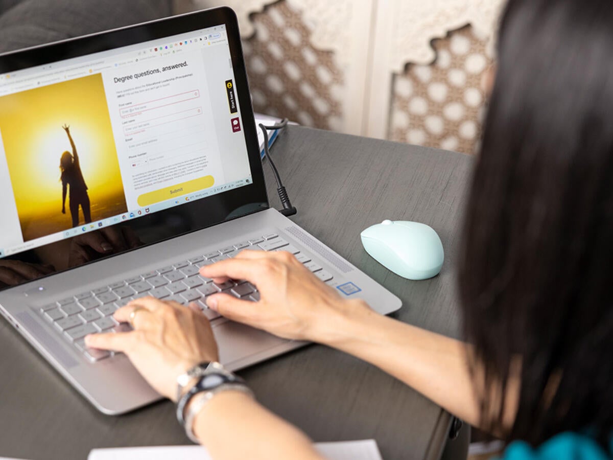 Student with laptop