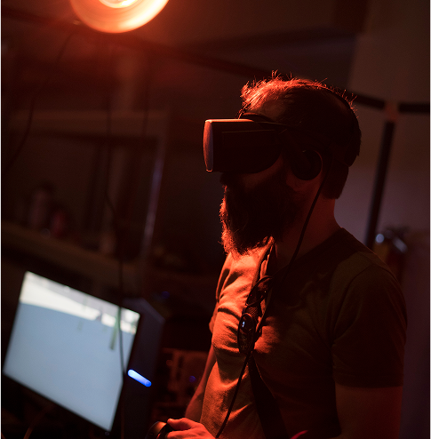 person using VR Set
